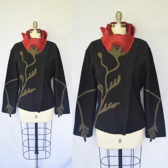 Anthropologie CoVelo felted wool Poppy jacket - Picture 4 of 8